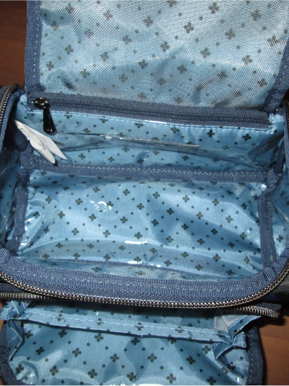 lug Navy and White Check Cosmetic Bag
